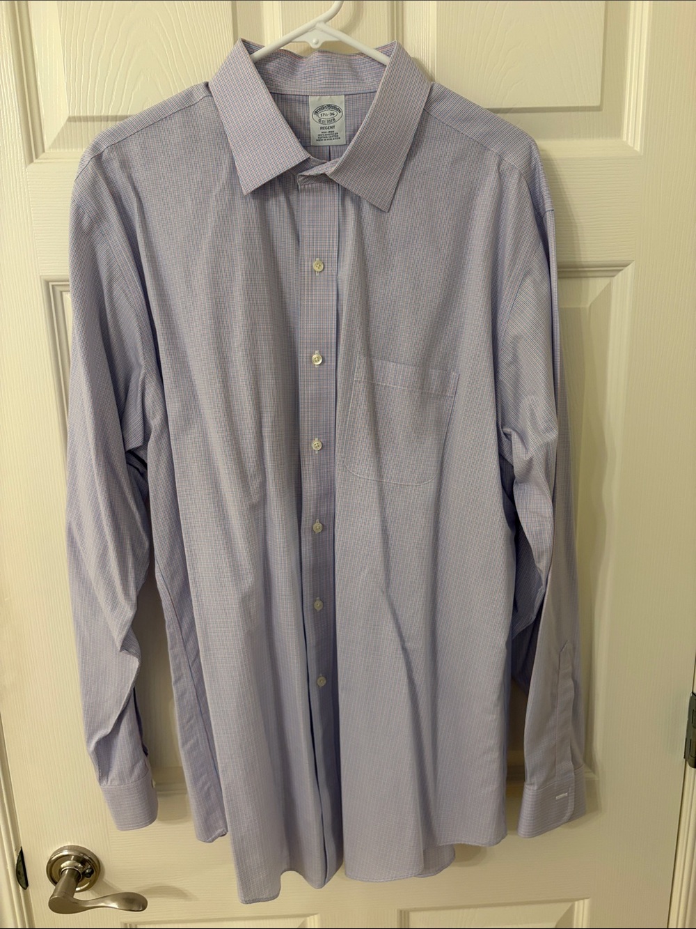 Brooks Brothers Light Blue Micro-Check Dress Shirt